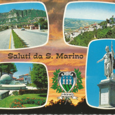 *San Marino, Salutari din San Marino, carte postala ilustrata 4, necirculata