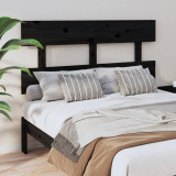 Tăblie de pat, negru, 144x3x81 cm, lemn masiv de pin, vidaXL