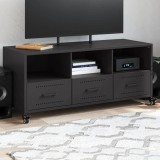 vidaXL Dulap TV, negru, 100,5x39x43,5 cm, oțel