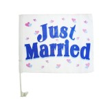 Steag de masina Just Married 40 x 30 cm