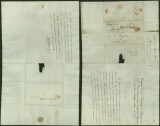France 1828 Postal History Rare Stampless Cover + Content to Dijon DB.450