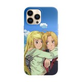 Husa compatibila cu Apple iPhone 14 Pro Max model Winry and Edward Full Metal Achemist, Silicon, TPU, Viceversa, Transparent, Carcasa