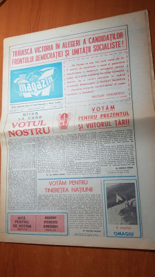 ziarul magazin 8 martie 1980-articol despre votarea din 9 martie foto