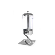 Dispenser profesional pentru suc 5 litri, sistem racire cu cuburi gheata, corp inox, cuva policarbonat, robinet anti-picurare, Hendi, 28x22x(H)51 cm foto