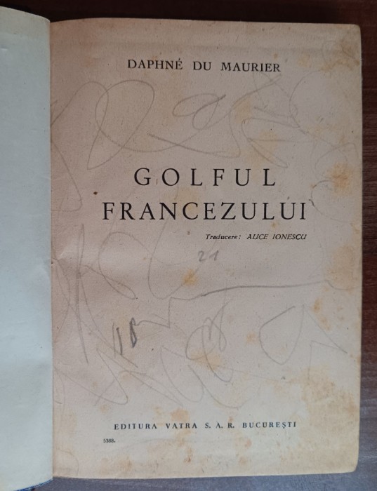 myh 50f - Daphne du Maurier - Golful francezului - Editie interbelica