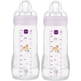 MAM Easy Active&trade; Baby Bottle biberon pentru copii 4m+ Purple 2x330 ml
