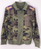 HM - Pulover militar 3 - culoare kaki - mozaic padure - locotenent colonel logistica - piesa de colectie
