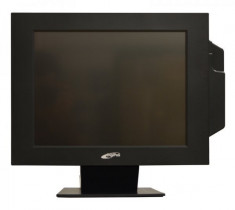 Monitor 15 inch TFT DigiPos 714A Black, Touchscreen, Cititor Carduri, 3 Ani Garantie foto