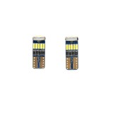 Set 2 becuri LED T10 12V SMD, 15 LED-uri, lumina rece 6500K Breckner