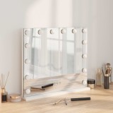 vidaXL Oglindă LED pentru Vanity Alb 50 x 10 x 44 cm Sticlă și Oțel 42020526