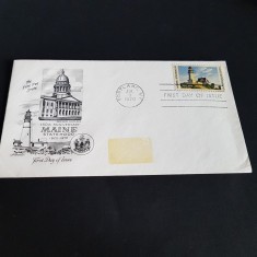 150 de Ani Maine Statehood (1820-1970) - Plic Filatelic SUA 1970, Prima Zi de Emisiune, Vintage Istoric!-FDC-