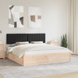 vidaXL Cadru de pat cu tăblie tapițată cu headboard Negru 180 x 200 cm 3398216