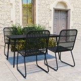 vidaXL Set mobilier de exterior, 5 piese, poliratan și sticlă 3060245