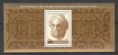U.R.S.S.1975 500 ani nastere Michelangelo-Bl. MU.470 foto