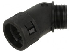 Conectori &icirc;n unghi 45&deg; Filet: PG, exterior poliamidă 6 neagră