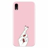 Husa silicon pentru Apple Iphone XR, Pink Finger Cross