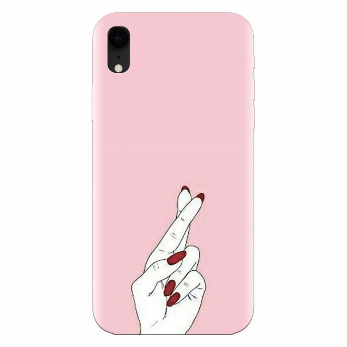 Husa silicon pentru Apple Iphone XR, Pink Finger Cross