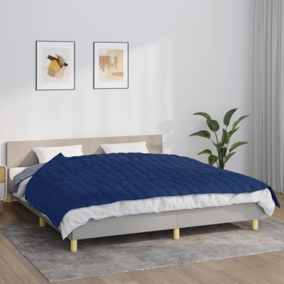 Pătură cu greutăți, albastru, 155x220 cm, 7 kg, material textil foto