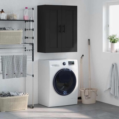 vidaXL Dulap montat pe perete, negru, 69,5x34x90 cm, lemn prelucrat foto