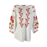 Bluza tip ie dama B2, alb/verde , marimea XL