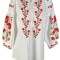 Bluza tip ie dama B2, alb/verde , marimea L
