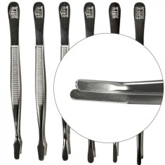 Penseta pentru timbre curbata cu varful ascutit de 120 mm aurie Aurie