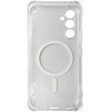 Husa spate silicon transparent cu alb, magnet, colturi intarite, pentru Samsung Galaxy A54 5G
