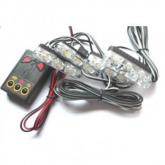 Lampa stroboscopica 4 module x4 LED galben foto