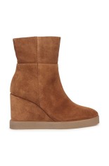 Geox cizme din piele intoarsa D ELIDEA WEDGE femei, culoarea maro, toc pana, D36VQB 00022 CD500