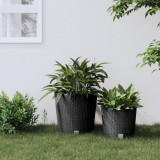 Jardiniera cu interior detasabil antracit 35 / 37,5 L PP ratan GartenMobel Dekor, vidaXL