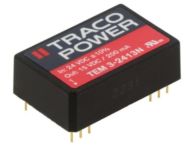 Convertor DC/DC 3W 21.6-26.4V la 15V 200mA TEM 3-2413N foto