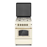Aragaz Studio Casa Cremona FE50/55G, gaz, 4 arzatoare, aprindere electrica plita si cuptor, siguranta plita si cuptor, grill, 50 cm, bej