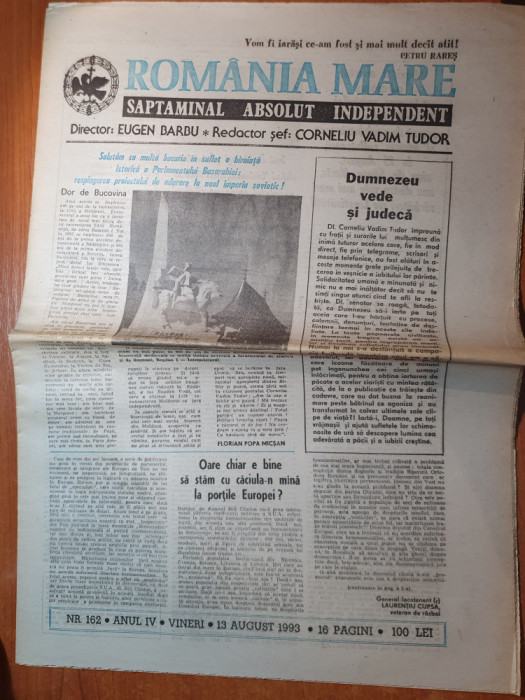 ziarul romania mare 13 august 1993