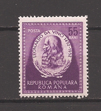 Romania 1952, Lp 326 - 500 ani de la nașterea lui Leonardo Da Vinci,MNH foto