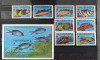 PC321 - TURKS &amp; CAICOS ISLANDS 1990 FAUNA/ Pesti, serie + colita MNH, 8v+1v, Nestampilat