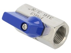 Supapă cu bilă din oțel AISI 316 rezistent la acizi PTFE 42mm - PNEUMAT