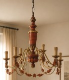 Elegant candelabru antic din lemn și fier forjat,piesa deosebita