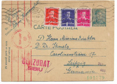 CP267 Carte postala 1941 stampila cenzura Sibiu si vulturul nazist german foto