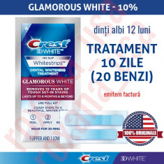 20x Benzi Albirea Dintilor Crest Whitestrips 3D Glamorous White foto