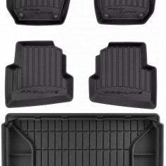 Set Covorase Auto Cauciuc Negro Skoda Fabia 2 2007-2014 Pro Line Tip Tavita 3D 3D407220 + Tavita Portbagaj Negro Skoda Fabia 2 2007-2014 Hatchback TM5