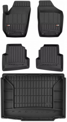 Set Covorase Auto Cauciuc Negro Skoda Fabia 2 2007-2014 Pro Line Tip Tavita 3D 3D407220 + Tavita Portbagaj Negro Skoda Fabia 2 2007-2014 Hatchback TM5 foto