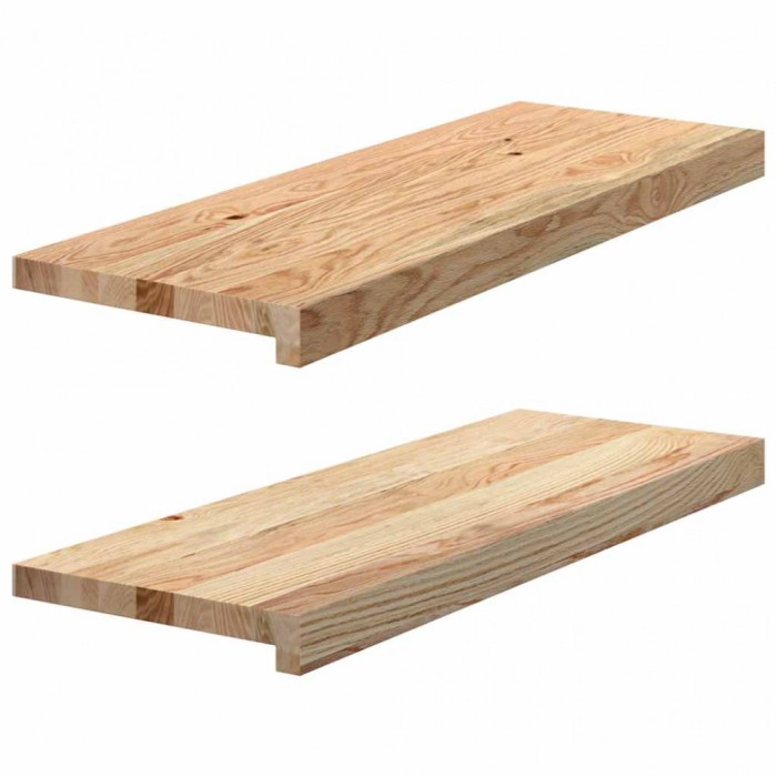 Gossi pervaz 2 buc lemn masiv de stejar netratat 70x25x2 cm