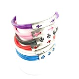 Set 12 bratari tip curea din silicon cu catarama si placuta din inox, culori diverse, diametru reglabil