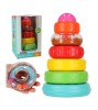 Turn Piramida Plastic, Puzzle Senzorial Montessori, Multicolor, 7 Piese, 14cm, 12 luni+