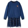 Rochie pentru copii cu m&acirc;neci lungi, bleumarin, 128, vidaXL