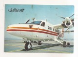 FA168 - Carte Postala - GERMANIA - Flugplatz Lowental. De Havilland Twin Otter. Delta Air, circulata 1985