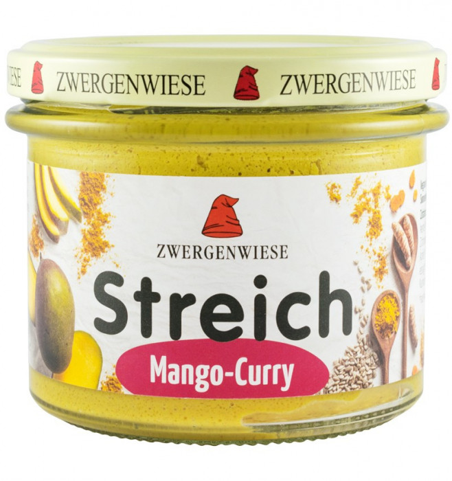Crema tartinabila bio vegetala cu mango si curry, 180g Zwergenwiese
