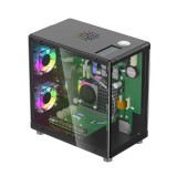 Carcasa mini PC pentru Raspberry Pi 5, ecran OLED 1.3 inch, 3 ventilatoare RGB, slot PCIe M.2 pentru SSD 2230 2242 2260 2280, functie RTC, conectivita