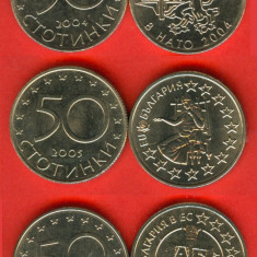 BULGARIA SET COMPLET DE MONEDE COMEMORATIV 50+50+50 Stotinki 2004 2005 2007 UNC
