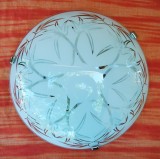 Plafoniera cu abajur sticla de 40cm, lampa lustra aplica dulie ceramica e27x2